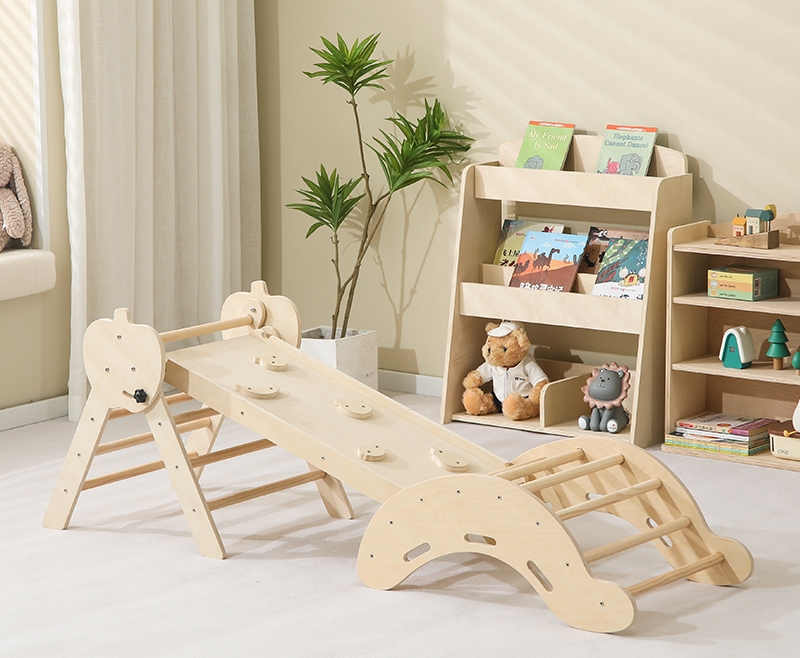 Toddler Learning Tower - หอคอยไม้มอนเตสซอรี่แบบพับได้ ของเล่นสไลด์ในร่ม ชุดปีนป่ายสำหรับเด็กเล็ก ขายดี