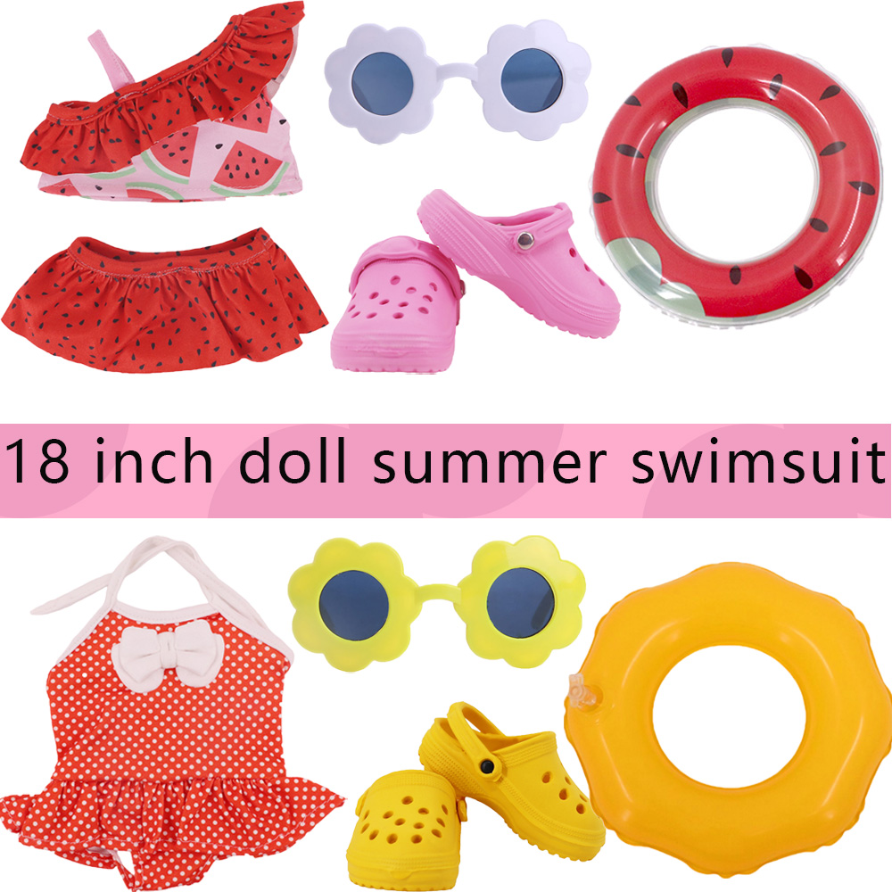 Baby Products List - ชุดว่ายน้ำลายเกล็ดปลาสำหรับตุ๊กตาเด็ก 43 ซม. และตุ๊กตาอเมริกัน 18 นิ้ว,