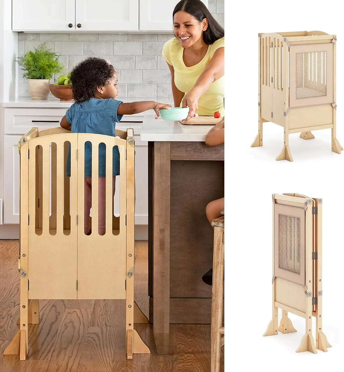 Toddler Learning Tower - ผู้ช่วยในครัว ® เก้าอี้เด็กทรงสูงแบบพับได้ - สไตล์ร่วมสมัย -