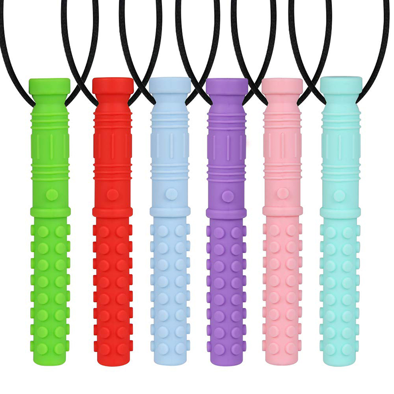 Baby Products Specials - 6PCSซิลิโคนเนื้อChewสร้อยคอเด็กTeetherออทิสติกSensory Chewจี้Oralมอเตอร์เครื่องมือสําหรับความต้องการพิเศษADHD