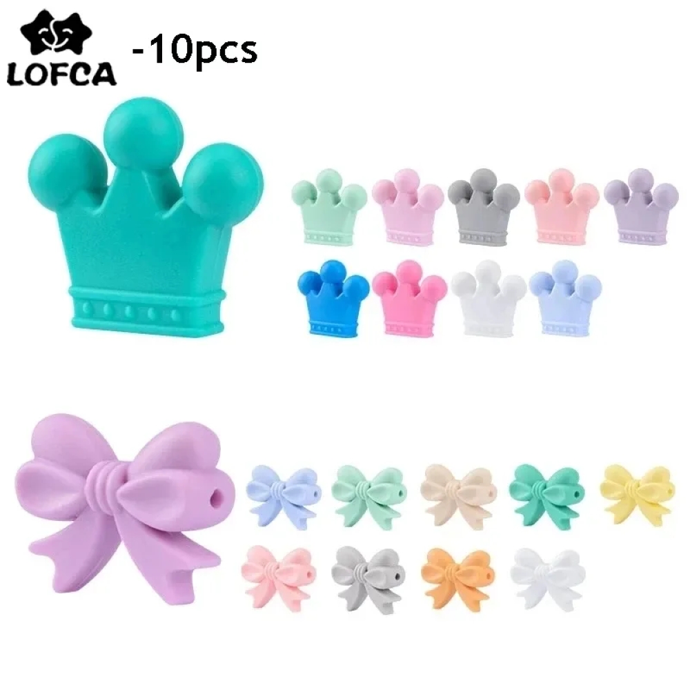 Baby Products List - LOFCA 10 ชิ้น/ล็อตซิลิโคนมงกุฎลูกปัด BPA ฟรีซิลิคอน Teething