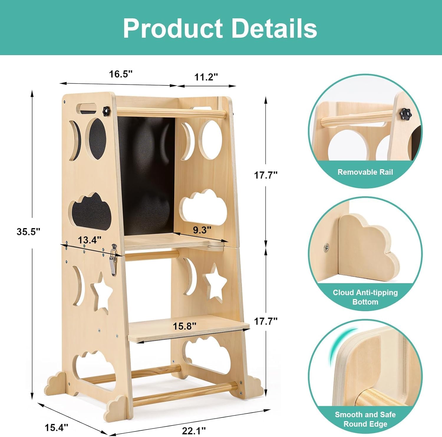 หอคอยครัวเด็กแบบพับได้, ตัวช่ว - Toddler Learning Tower บทวิจารณ์และราคา
