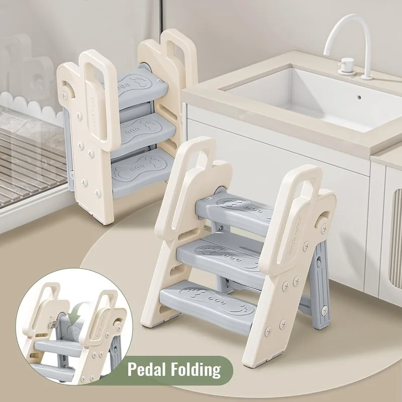 เก้าอี้บันได3ขั้นมีมือจับกันลื - Toddler Learning Tower บทวิจารณ์และราคา