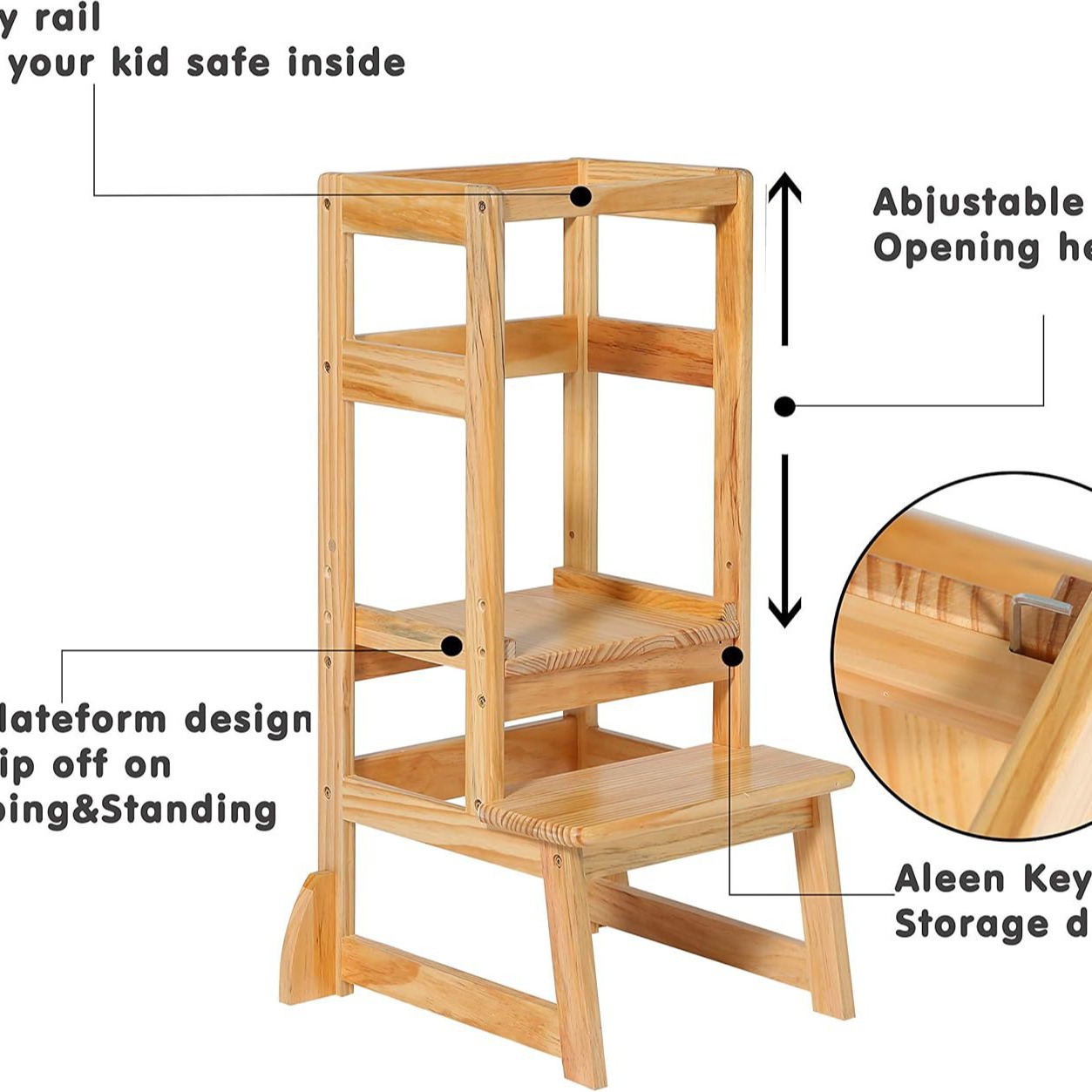 เก้าอี้เด็กปรับระดับความสูงได้ - Toddler Learning Tower บทวิจารณ์และราคา