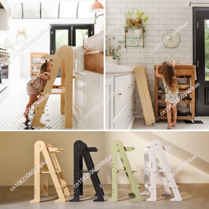 เก้าอี้เด็กแบบพับได้ ทำจากไม้  - Toddler Learning Tower บทวิจารณ์และราคา