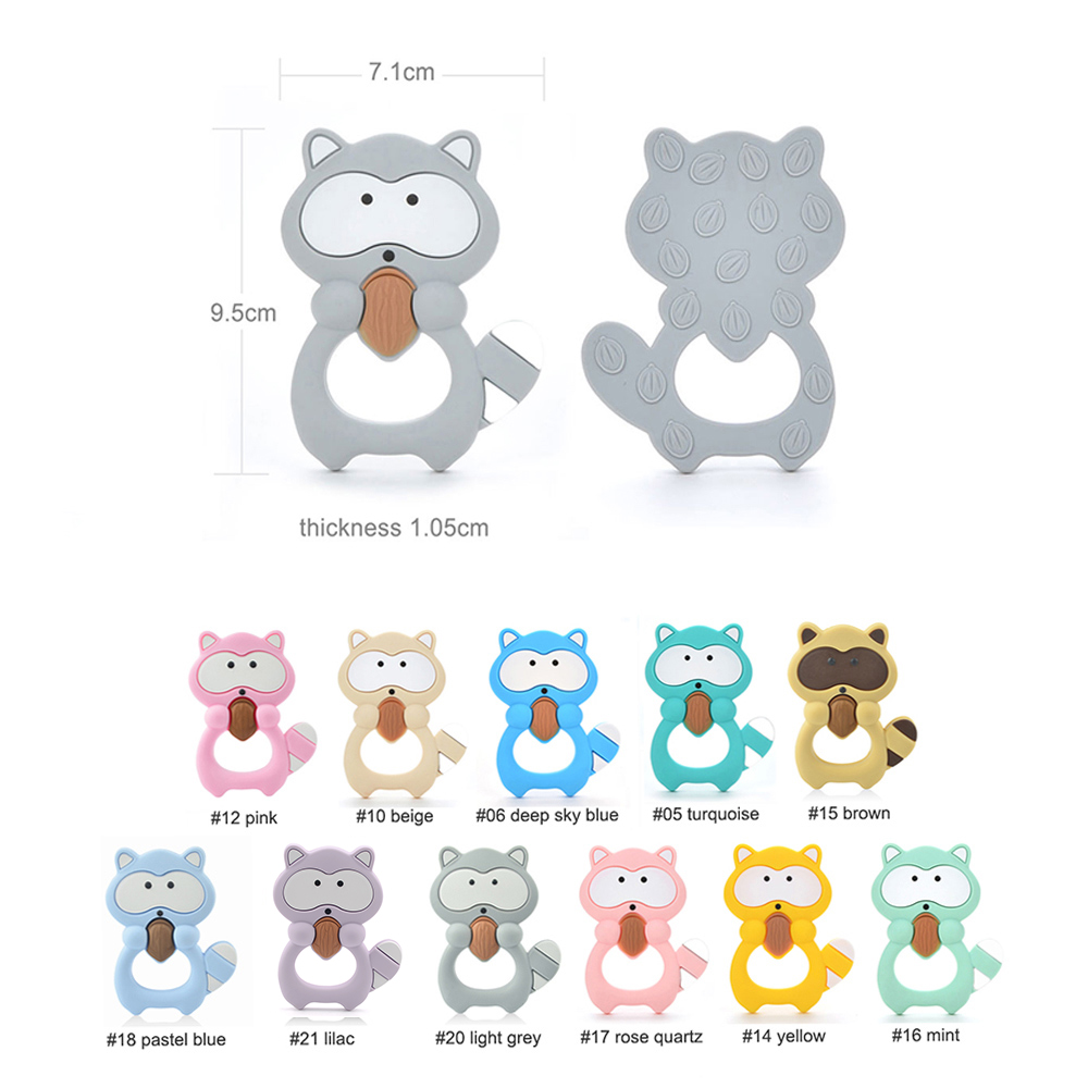 1PC RaccoonซิลิโคนTeetherของเล - Baby Products List บทวิจารณ์และราคา