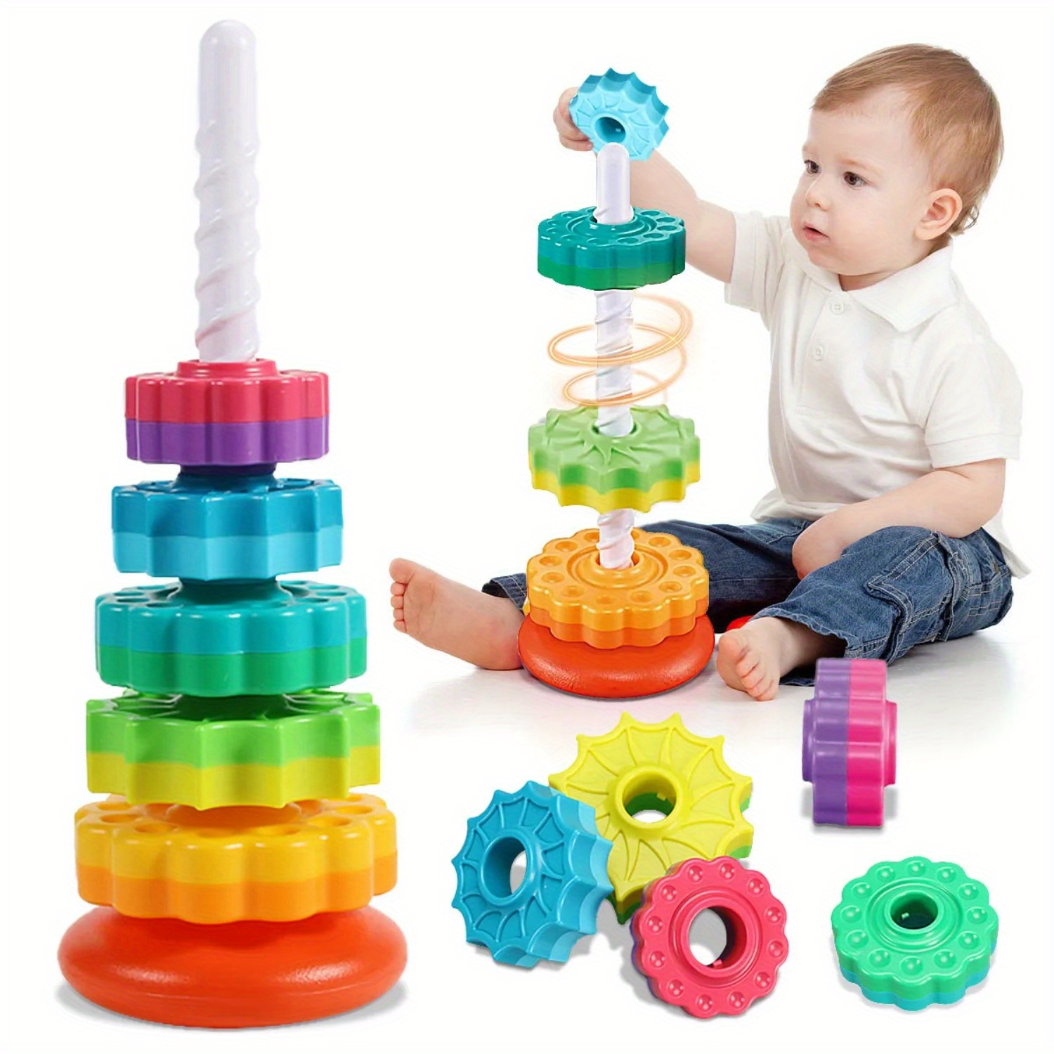 ของเล่นต่อบล็อกหมุนได้รูปหอคอย - Toddler Learning Tower บทวิจารณ์และราคา