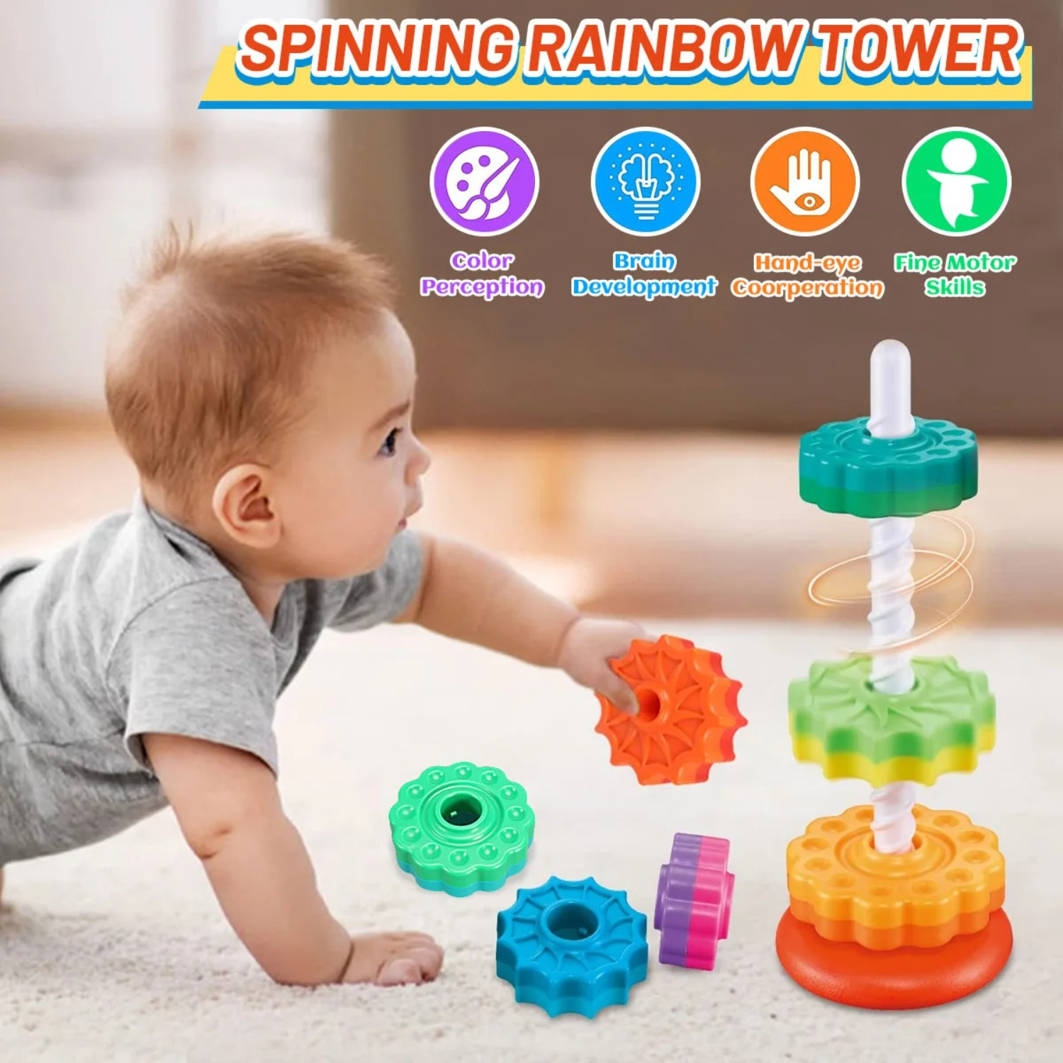 ของเล่นต่อบล็อกหมุนได้รูปหอคอย - Toddler Learning Tower บทวิจารณ์และราคา