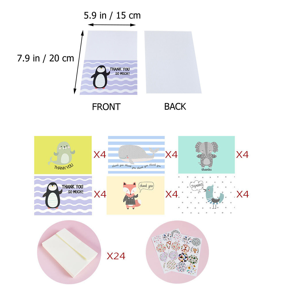24 ชุด การ์ดขอบคุณ ซองจดหมายเป - Baby Products Gift Card บทวิจารณ์และราคา